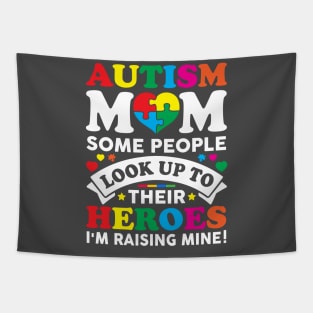 Autism Mom Raises Hero Autism Awareness Gift for Birthday, Mother's Day, Thanksgiving, Christmas Tapestry