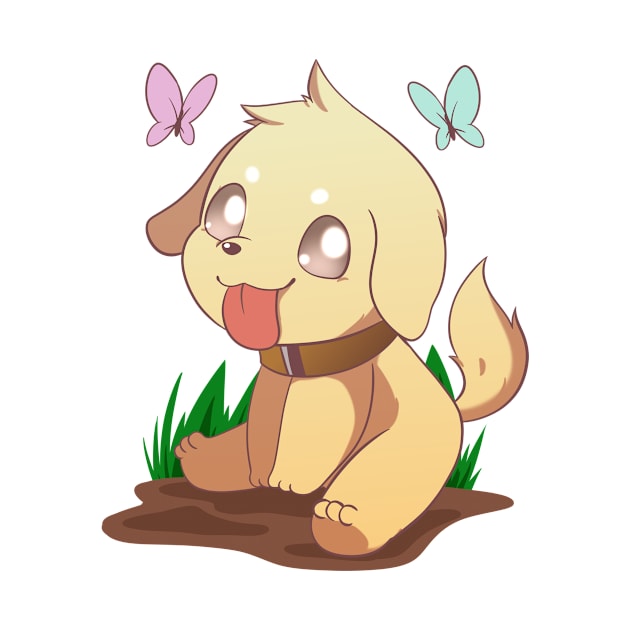 Cute chibi golden retriever dog by sabhu07