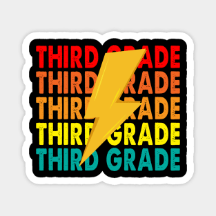 Vintage Third Grade Lightning Bolt Squad Group Matching Magnet