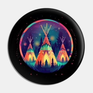 Three Teepees Pin