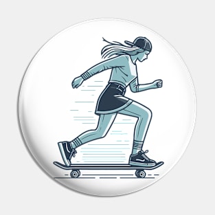 Skater Girl Pin