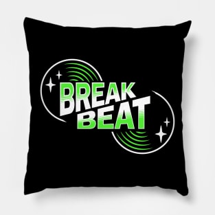 BREAKBEAT  - Retro Vinyl (Green) Pillow