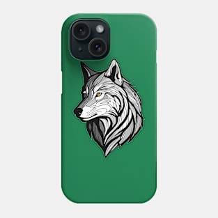 Wolf head line art Phone Case