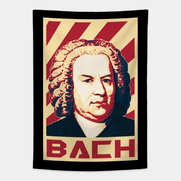 Johann Sebastian Bach Retro Propaganda Tapestry by Nerd_art