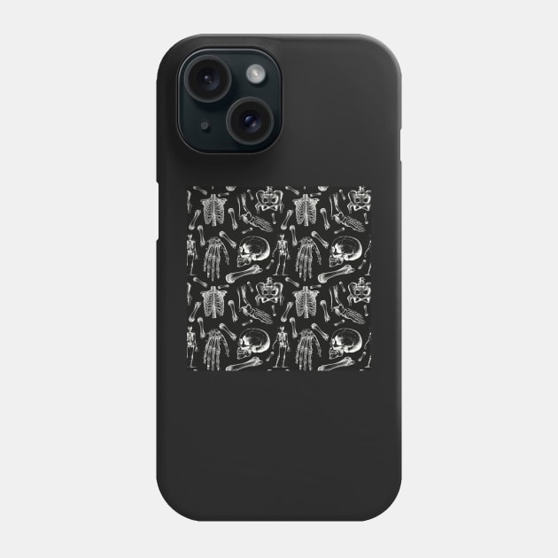 Vintage Anatomy Drawings Black And White Phone Case by TGSC