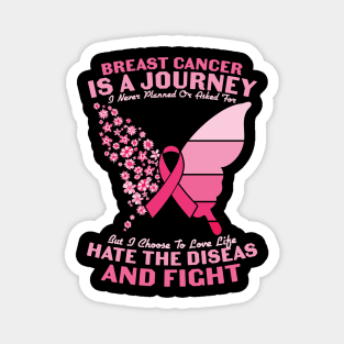 Breast Cancer Butterfly & Ribbon Magnet
