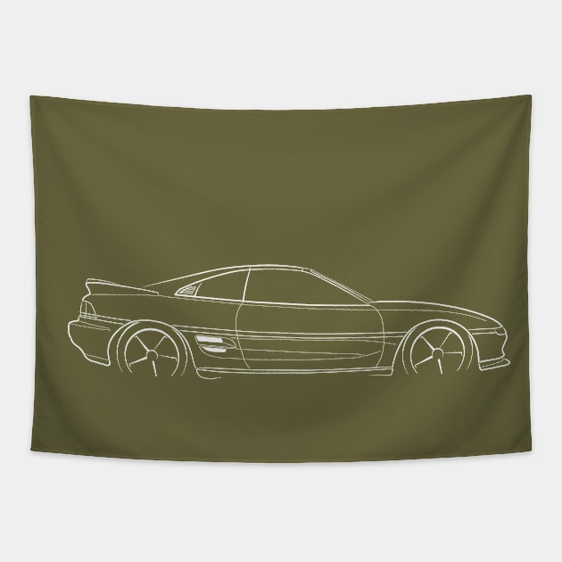Toyota MR2 W20 - profile, stencil, white Tapestry by mal_photography