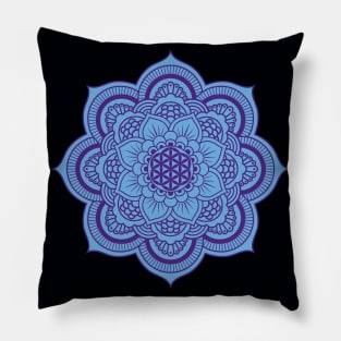 Blue Mandala (flower of life) Pillow