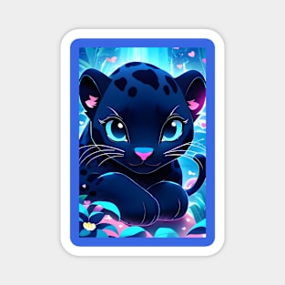 Cute Kawaii baby black panther Magnet