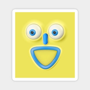 Smiling emoticon on a yellow background. Magnet