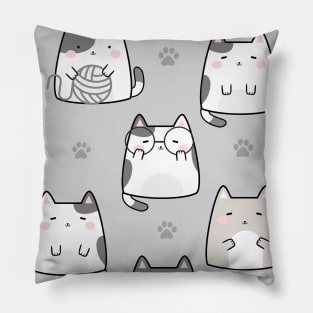 Kawaii Cats and Yarn Pillow