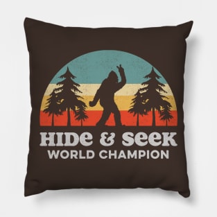 Retro Bigfoot Hide & Seek World Champion Pillow