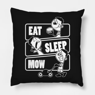 Eat Sleep MOW Repeat - Lawn Mower Grass Garden Mowing design Pillow