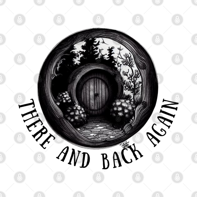 There and Back Again - Round Door - Black and White - Fantasy by Fenay-Designs