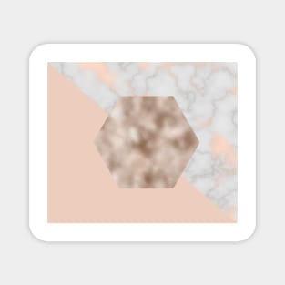 Soft rose gold hexagonal Magnet