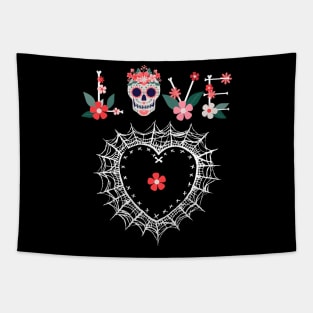 halloween love and cobweb heart Tapestry