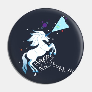 Happy New Year Unicorn Pin