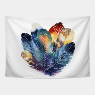 Graphic Colorful feathers for good luck Tapestry