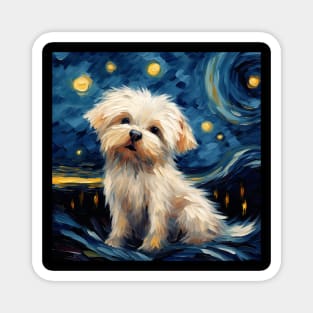 Maltese dog painted by Vincent Van Gogh Magnet