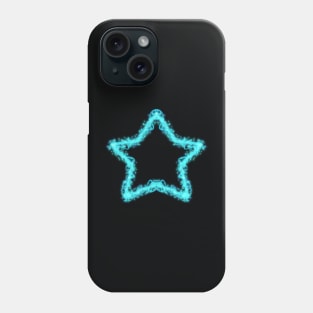 Blue neon star, universe Phone Case