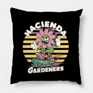 Synthwave Punk Skater Flower Cartoon Pillow