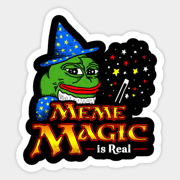 Meme Magic Is Real Pepe The Frog Wizard Meme Magic Sticker