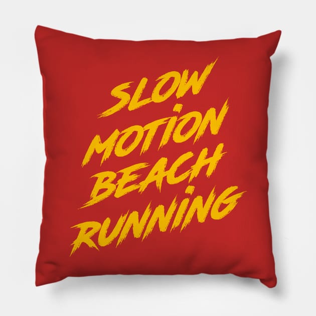 Slow Motion Beach Running Pillow by Melonseta