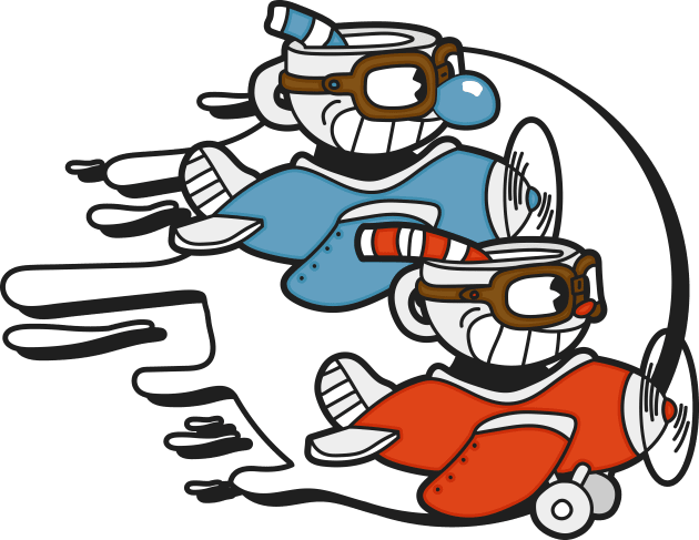 Cuphead + Mugman Kids T-Shirt by NeedlePig