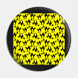 Scared cats on yellow background Pin