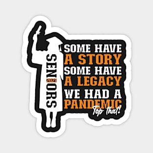 Pandemic Graduation | White And Orange Text Funny Graduation Magnet