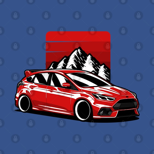 Red Focus RS Mountains by KaroCars