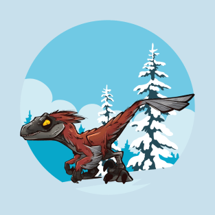 Red Pyroraptor: Fire and Ice T-Shirt