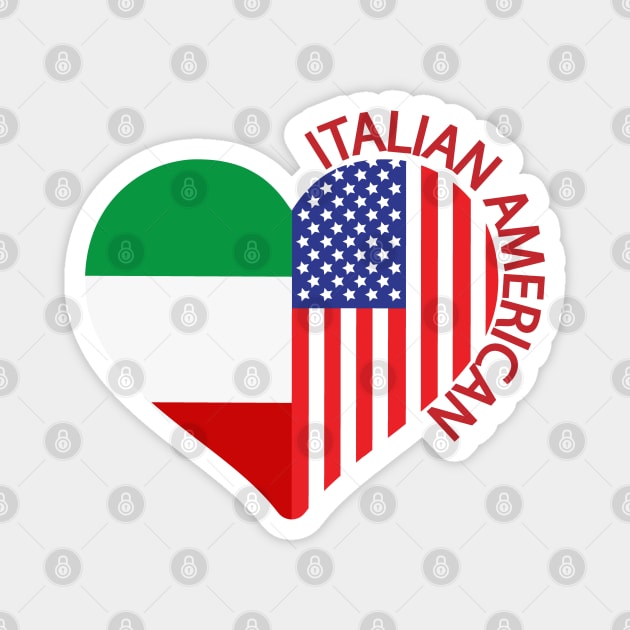 Italian American Italian Flag American Flag Heart Magnet by Rosemarie Guieb Designs