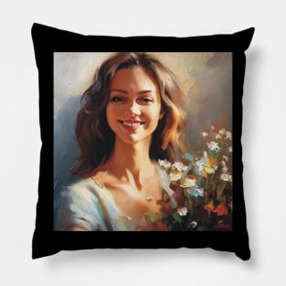 Beautiful  Woman . Pillow