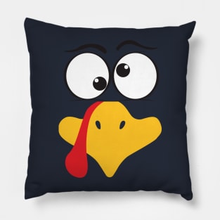 Goofy turkey face for Thanksgiving Pillow