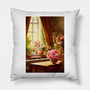 Watercolor piano Pillow