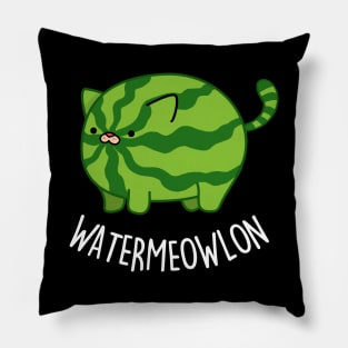 Watermeowlon Cute Cat Watermelon Pun Pillow