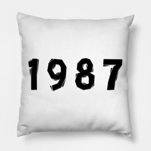 1987 year | simple black Pillow