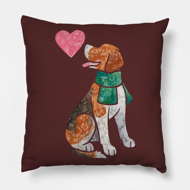 Foxhound watercolour Pillow by animalartbyjess