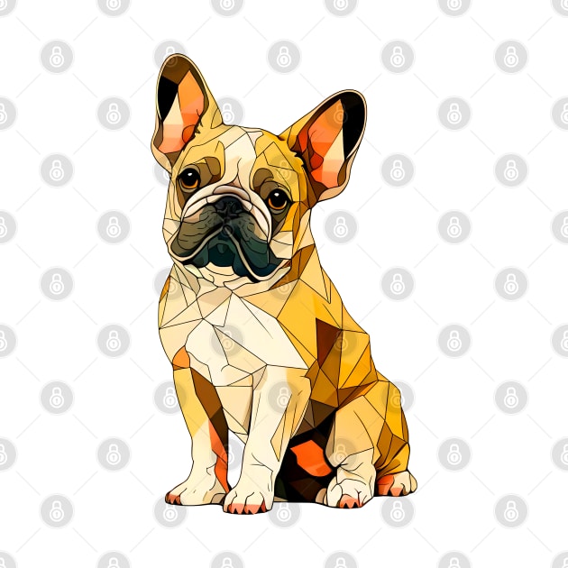 Geometric French Bulldog No. 1: Light Background (on a no fill background) by Puff Sumo