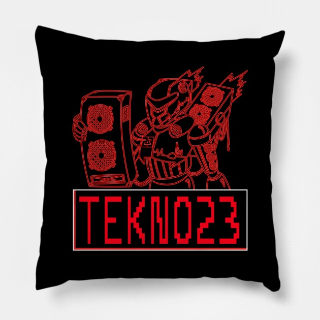 Tekno 23 Robot Pillow by T-Shirt Dealer