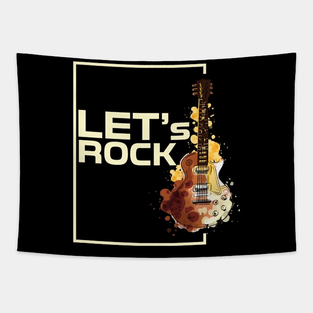 Let's Rock - Guitar Design Tapestry by ArticaDesign