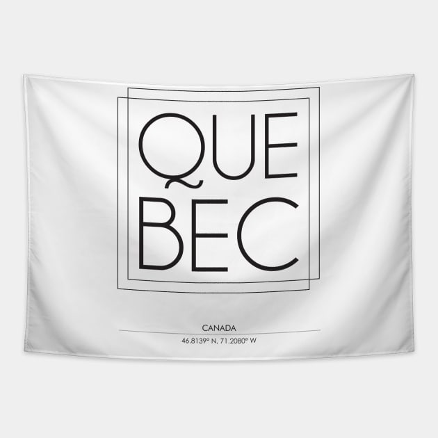 Quebec city minimal typography 2 Tapestry by StudioGrafiikka