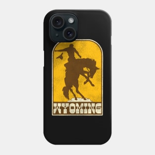 Wyoming Vintage Western Cowboy Rodeo Travel Souvenir Phone Case