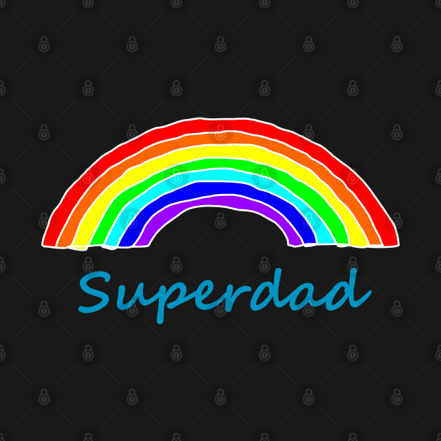 Superdad Rainbow for Dad on Fathers Day by ellenhenryart