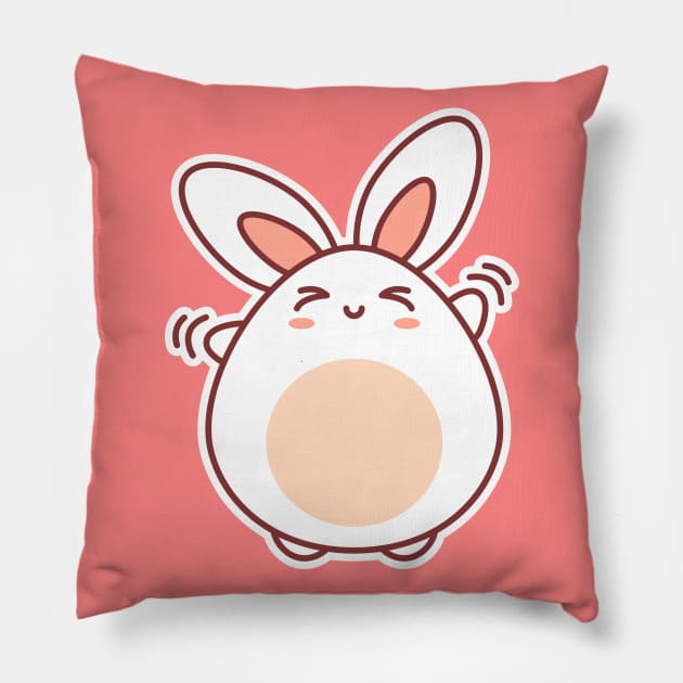 Happy Kawaii Rabbit Pillow by soyluigo