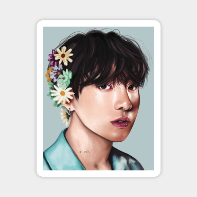 jungkook flower boy Magnet by ari-arts