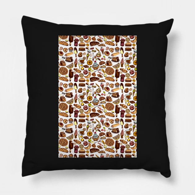 pastry colorful pattern Pillow by lisenok