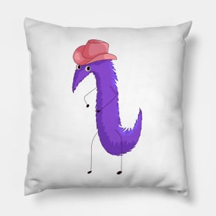 Worm on a string with a cowboy hat #3 Pillow