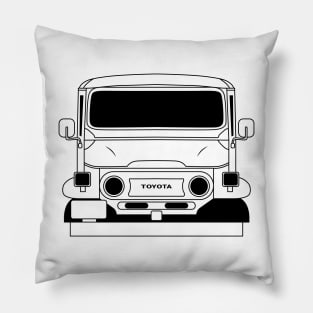 Toyota Land Cruiser FJ40 Black Outline Pillow